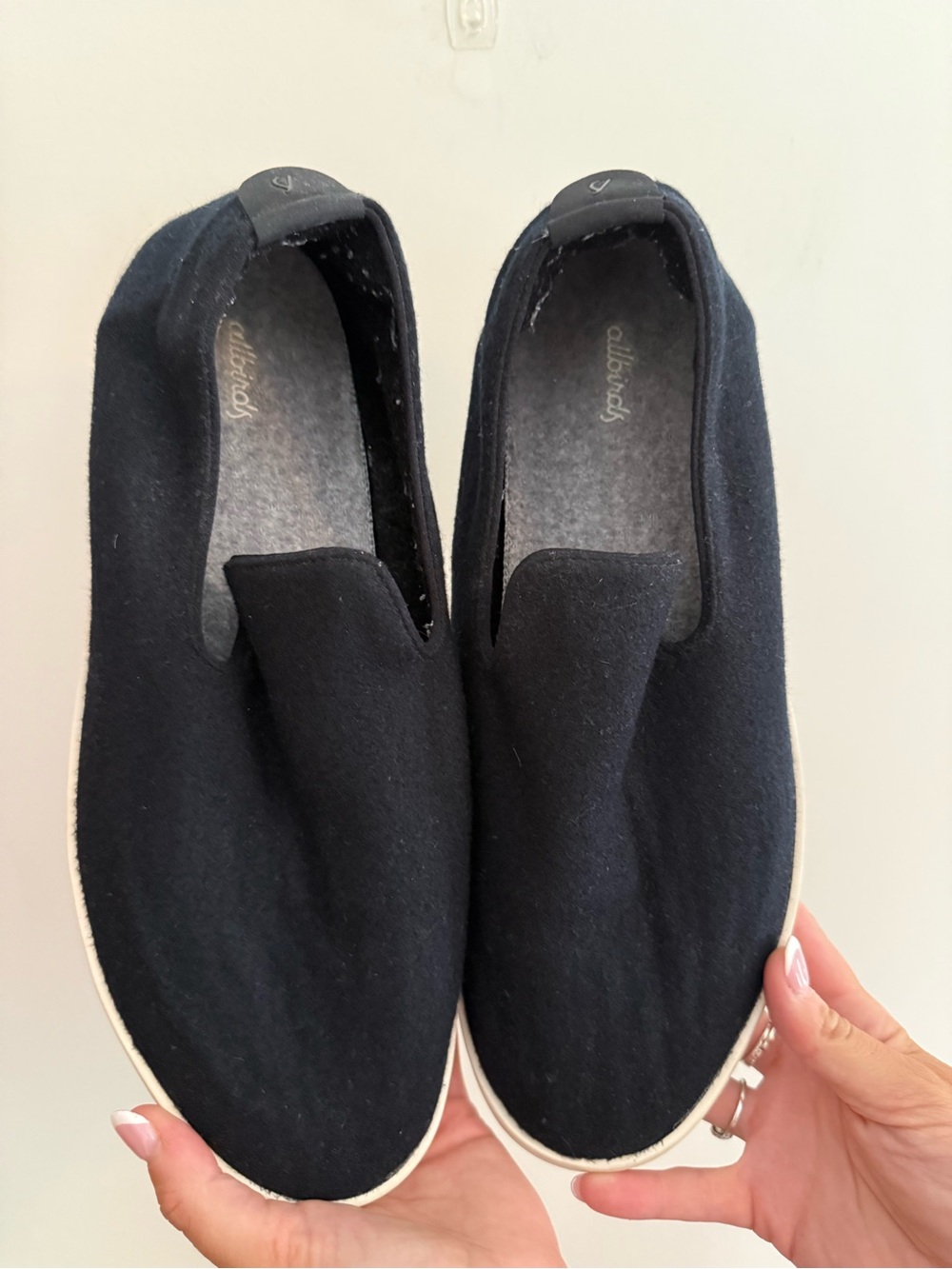 allbirds Men’s Black Wool Slip-On Shoes - Never Worn